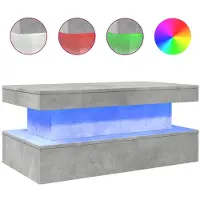 vidaXL Soffbord med LED betonggrå 90x50x40 cm