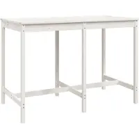 vidaXL Trädgårdsbord vit 159,5x82,5x110 cm massiv furu