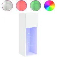 vidaXL Tv-skåp med LED vit 30,5x30x90 cm