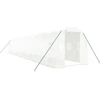 vidaXL Växthus med stålram vit 24 m² 12x2x2 m