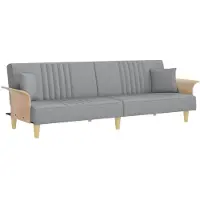 vidaXL Bäddsoffa med armstöd ljusgrå tyg