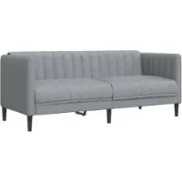 vidaXL Soffa 2-sits ljusgrå tyg