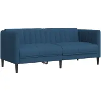 vidaXL Soffa 2-sits blå tyg