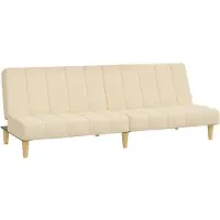 vidaXL Bäddsoffa 2-sits gräddvit tyg