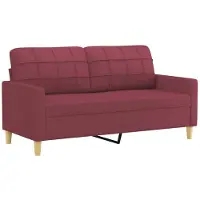 vidaXL 2-sitssoffa vinröd 140 cm tyg