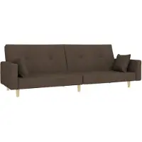 vidaXL Soffa-säng för 2 personer med två kuddar, Dagbädd med ryggstöd, Gästsäng med ben för sovrum och vardagsrum, Modern, 375747