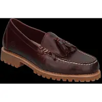 Timberland för män. TB0A2MSCEIW1 Vinröda lädermockasiner Authentic Kiltie (43 W), Hud, 1 till 3 cm, Ingen, Casual, Granat, Klassisk