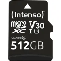 Intenso Professional miniSDXC-Kort Box 512 GB Class 10, UHS-I U3, v30 Video Speed Class Vattentät, Temperaturbeständig