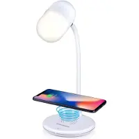Grundig LED-lampa med högtalare och trådlös laddare Grundig White 10 W 50 lm Ø 12 x 26 cm plast 3-i-1
