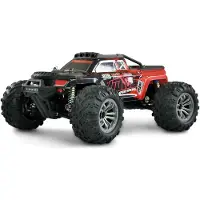 Amewi Daphoenodon Röd Borst motor 1:12 RC modellbil Elektrisk Monstertruck Fyrhjulsdrift (4WD) RtR 2,4 GHz inkl. batteri & laddare, Med ljuseffekt