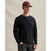 PME Legend Skjorta 'Henley T-shirt with long sleeves and garment-dye wash' mörkblå