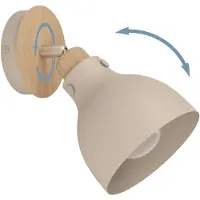 Eglo Vägglampa Arrecife, dimbar, Creme / bärnsten, Vardagsrum / matsal, Metall, Skandinavisk, Vägglampa, vägglampa inomhus