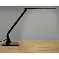 LINDBY LED skrivbordslampa Eleni , dimbar, Svart, Arbetsrum / kontor, Syntetmaterial, Modern, LED-bordslampa