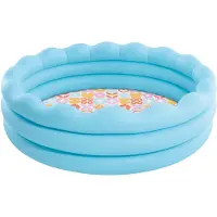 Intex Wavy Edge Pool ljusblå med vågig kant och retro-bottenmönster för barn från 3 år 56191NP