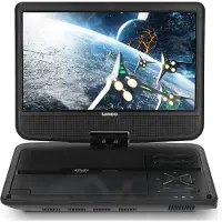 Lenco Bärbar 10" DVD-spelare med USB -Hörlurar-upphängningsfäste Svart