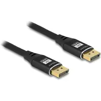 HQ Products DisplayPort Anslutningskabel DisplayPort-kontakt 3 m Svart 80622 8K UHD, guldpläterad kontakt, trefaldigt skärmad DisplayPort-kabel