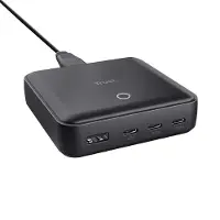 Trust Maxo - Strömadapter - 100 Watt - 5 A - Power Delivery 3.0 + PPS - 4 utdatakontakter (3 x USB-C, USB) - svart - Europa