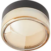 Loom Design LED-taklampa Otto Convex, bärnsten, IP65 dimbar, Creme / bärnsten, Badrum, Glas, Modern, LED-taklampor