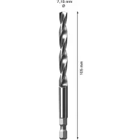 Bosch Expert Power Change Plus - Pilotborr - för plast, gips, flera funktioner, metallrör, profiler, wood with metal - 7.15 mm - hexagonalt - längd: 105 mm