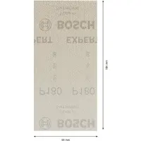 Bosch EXPERT M480 2608900756 Slipnät för oscillerande slipmaskin operforerad Kornighet 180 (L x B) 186 mm x 93 mm 50 st