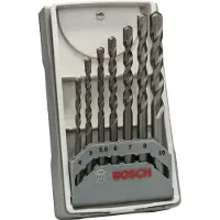 Bosch CYL-3 2607017083 Hårdmetall Betong-spiralborr set 7 delar 4 mm, 5 mm, 5.5 mm, 6 mm, 7 mm, 8 mm, 10 mm Cylinderskaft 1 set