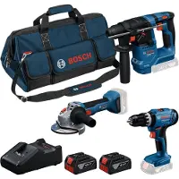 Bosch Gsb18v-25+gbh18v-18+gws18v-8(125)+2x4.0 Elektriskt Verktygssats