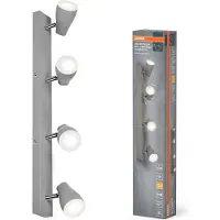 Osram takspotlight PEAR, grå, 4 lampor, GU10-LED 2 700 K PEAR, Aluminium / grå / zink, Syntetmaterial