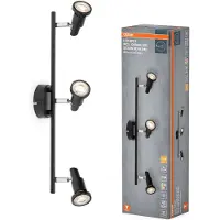 Osram takspotlight, svart 3 lampor. Metall GU10-LED 927 dimbar, dimbar, Svart, Metall