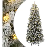 Plastgran med 300 LEDs och snö 210 cm
