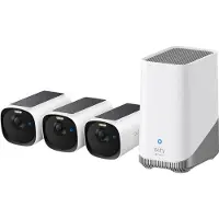 Eufy eufyCam E40 3-Cam Kit + HomeBase S280, IP-säkerhetskamera, Utomhus, Kabel & Trådlös, Vägg, Svart, Vit, Projektil (form)
