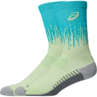 Asics Performance Run Crew Socks Blue Yellow, Size IV