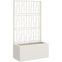 vidaXL Trädgårdsplanterare med Gitter, Vit, 80X36X140 Cm, PP