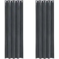 vidaXL Mörkläggningsgardiner 2 pcs Ljusgrå 140 x 260 cm Sammet
