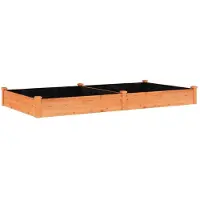 vidaXL Odlingslåda med foder brun 240x120x25 cm massivt granträ