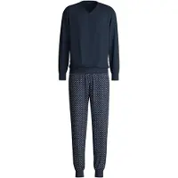 Calida Pyjamas lång marinblå / safir / ljusblå