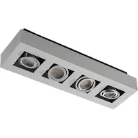 Arcchio spotlight Vince, 47 cm, 4 lampor, vit/krom, GU10 VINCE , dimbar, Vitt / opal, Hall, Aluminium / grå / zink, Modern, Spotlight