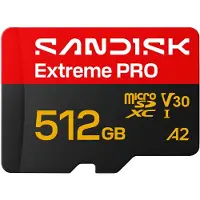 SanDisk MicroSD Extreme Pro 512GB 512GB 250/170MB/s C10 UHS U3 V30 A1