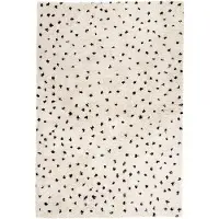 FRAAI Fluffig matta | Grand Dots gräddvit/svart hos Volero | 80x150cm | Creme | Jute | Rektangel | Inomhusmattor