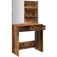 vidaXL Sminkbord med spegel åldrat trä 74,5x40x141 cm