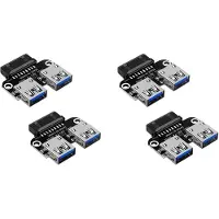 Typecat 4St USB 3.0 Moderkortsadapter USB 3.0 19 20 Stifts Hona Till Dubbla USB 3.0 en Hona Intern Header Adapter Konverterare