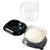 Exogio Transparent Plast Cupcake Låda, Muffin Dome Enskild Behållare Låda för Bröllop Födelsedag Ost Bakverk Dessert Tårta Svart