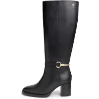Tommy Hilfiger Leather Block Heel Riding Boots
