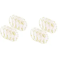 Torribaly Guldfolie Akrylunderlägg Set med 12 för Drycker Nordic Style Tea Coaster Kaffekopp Isoleringsdyna för SkåLar, 9,5 cm
