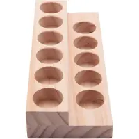 Exogio 10X 11 Holes Wooden Essential Oil Tray Handmade Natural Wood Display Rack Demonstration Station for 5-15Ml Bottles