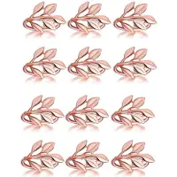 ISTOVO 12 Pcs Napkin Ring,Leaf Napkin Set,Napkin Ring Napkin Holder Decoration,Suitable for Christmas,Holiday