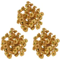 ISTOVO 150 Pcs Silk Roses Artificial Wedding Clips Wedding Decoration Flower (Golden)