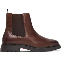 Tommy Hilfiger Leather Embossed Cleat Chelsea Boots