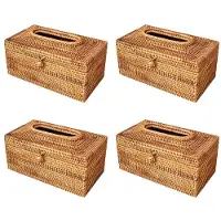 Torribaly 4X Pappershylla Rotting Tissue Box Elegant Heminredning Handgjord Skrivbordspapper Tissue Container ServettföRvaringsfodral