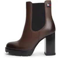 Tommy Hilfiger Tommy Jeans Leather High Block Heel Chelsea Boots