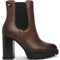 Tommy Hilfiger Tommy Jeans Leather High Block Heel Chelsea Boots